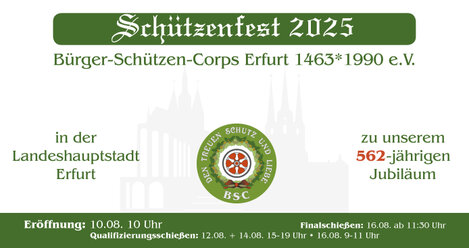 Schützenfest 2025 beim BSC Einladung zum Schützenfest